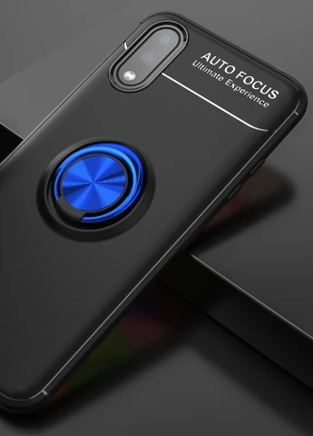 TPU чохол ColorRing під магнітний тримач (opp) для Samsung Galaxy A01 Чорний / Синій (is_00000035399_3) Deen (238479993)