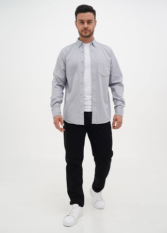 Светло-серая джинсовая рубашка однотонная Trend Collection