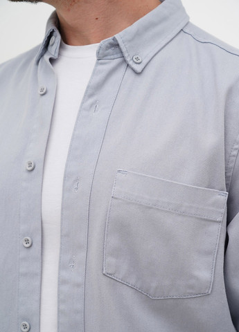 Светло-серая джинсовая рубашка однотонная Trend Collection