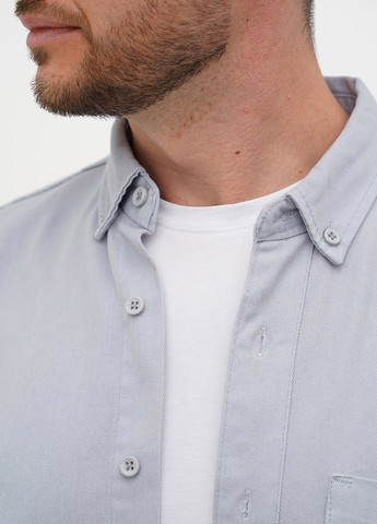 Светло-серая джинсовая рубашка однотонная Trend Collection