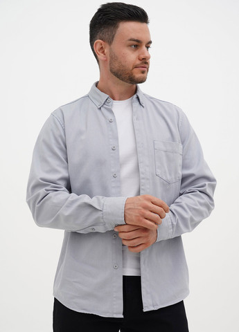 Светло-серая джинсовая рубашка однотонная Trend Collection