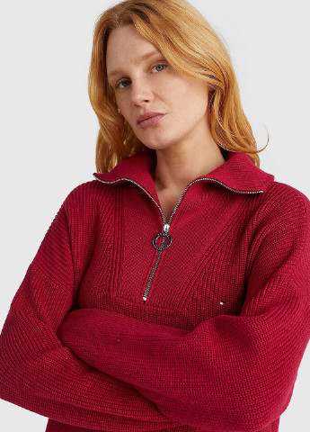 Бордовый зимний свитер Tommy Hilfiger