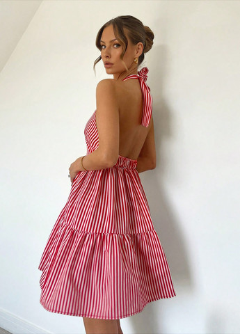 Комбінована кежуал сукня кльош, з відкритою спиною SHEIN в смужку