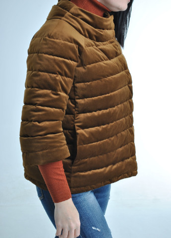 Коричнева демісезонна лакова куртка Glam Panic