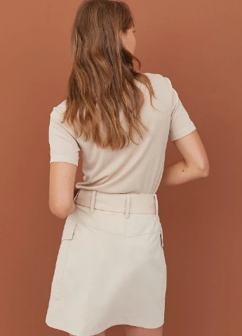 Бежевая однотонная юбка H&M