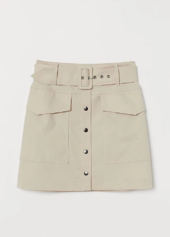 Бежевая однотонная юбка H&M