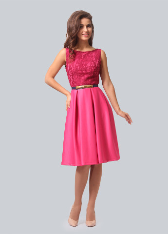 Розовое коктейльное платье клеш Agata Webers однотонное