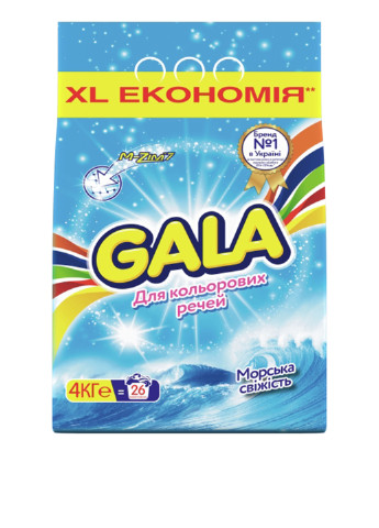 Порошок для цветных тканей Морская свежесть, 4 кг Gala (132543034)