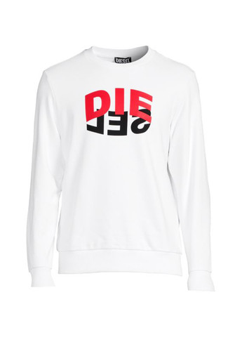 Белый свитшот Diesel логотип без декора (263205462)