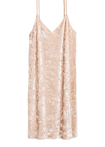 Светло-бежевое кэжуал платье H&M однотонное