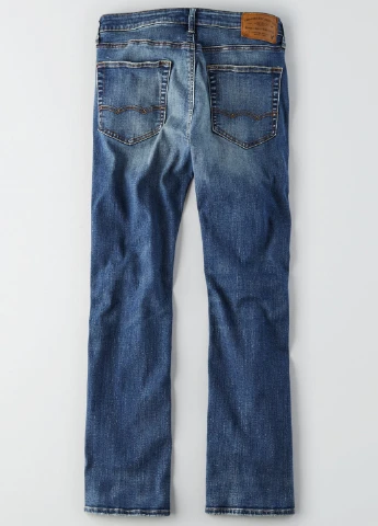 Синие демисезонные прямые джинсы American Eagle