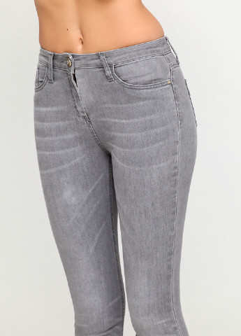 Серые демисезонные скинни джинсы Elisabetta Franchi