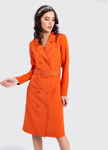 Оранжевое кэжуал платье Azuri однотонное