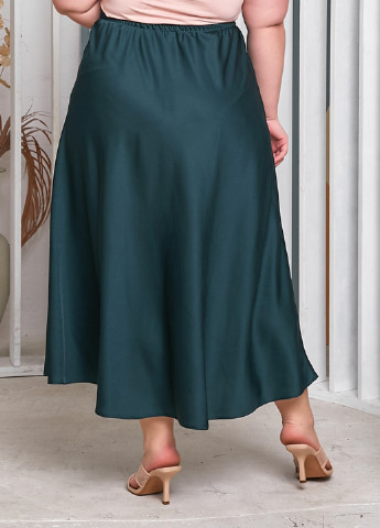 Темно-зеленая кэжуал однотонная юбка Lady Style клешированная