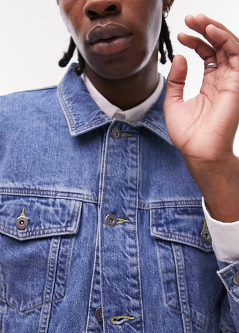 Синя демісезонна куртка куртка-піджак Topman