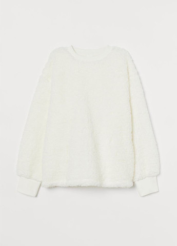 Молочний світшот H&M однотонний без декору (362050344)