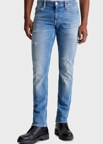 Синие демисезонные слим джинсы Calvin Klein Jeans