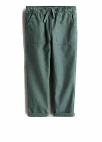 Темно-зеленые кэжуал демисезонные брюки прямые H&M