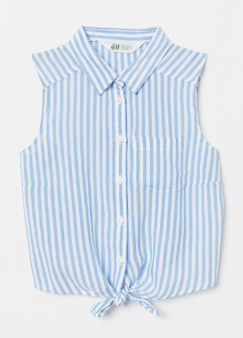 Голубая в полоску блузка H&M летняя