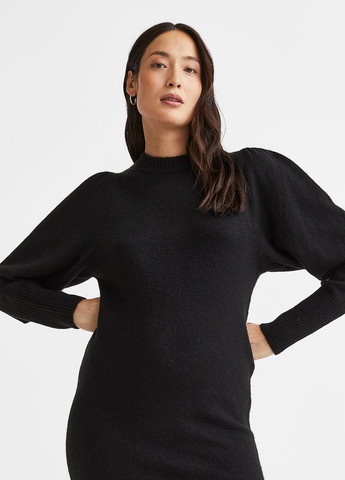 Чорна кежуал сукня зимова сукня светр H&M однотонна