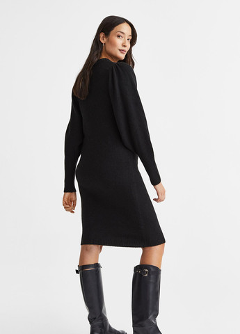 Чорна кежуал сукня зимова сукня светр H&M однотонна