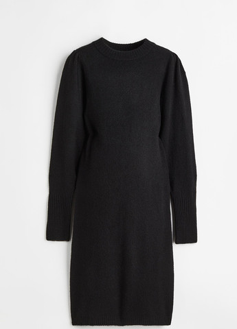Чорна кежуал сукня зимова сукня светр H&M однотонна