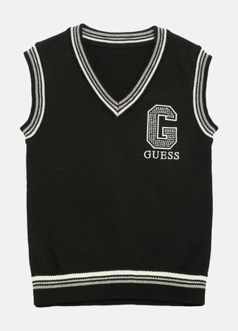 Чорний демісезонний комплект (жилет, юбка) Guess