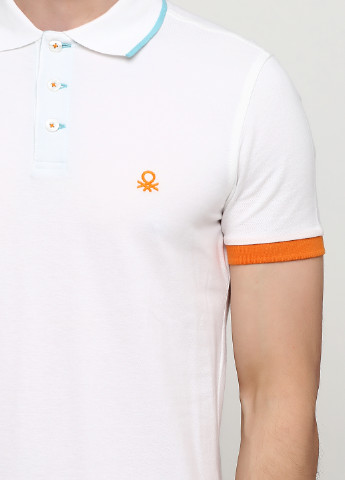 Белая футболка-поло для мужчин United Colors of Benetton с логотипом
