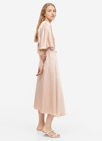 Рожева кежуал сукня на запах H&M однотонна