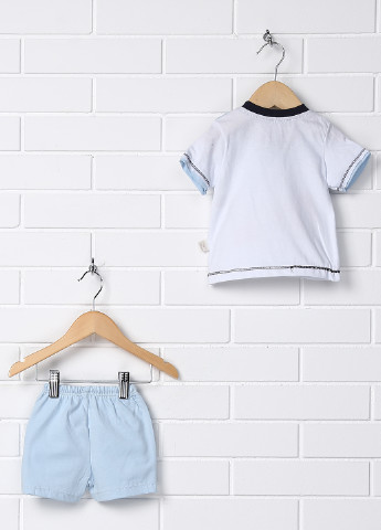 Бледно-голубой летний комплект (футболка, шорты) Bebemania