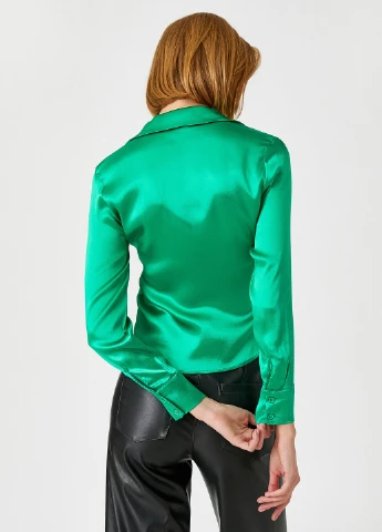 Зеленая кэжуал рубашка однотонная KOTON