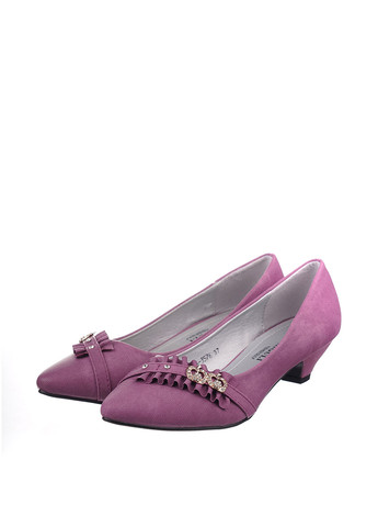 Фиолетовые женские кэжуал туфли со стразами, рюши на низком каблуке Китай - фото