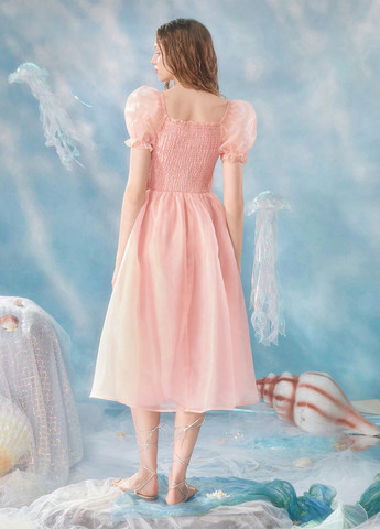 Рожева кежуал сукня кльош SHEIN однотонна