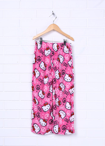 Розовые домашние демисезонные со средней талией брюки Hello Kitty