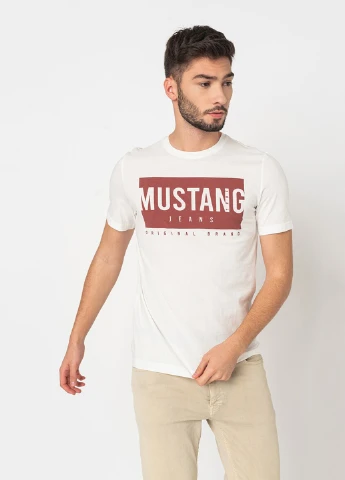 Біла футболка Mustang