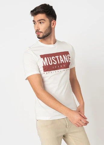 Біла футболка Mustang