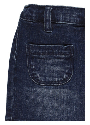 Темно-синяя джинсовая однотонная юбка United Colors of Benetton а-силуэта (трапеция)