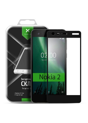 Стекло защитное для Nokia 2 Black (VTPGS-N2B) Vinga (252370594)