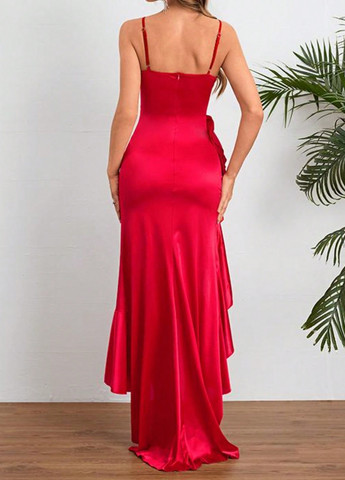Красное вечернее платье годе SHEIN однотонное