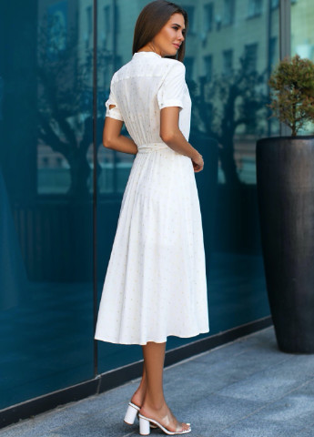 Білий кежуал молочне плаття міді довжини в зірочку SL.IRA