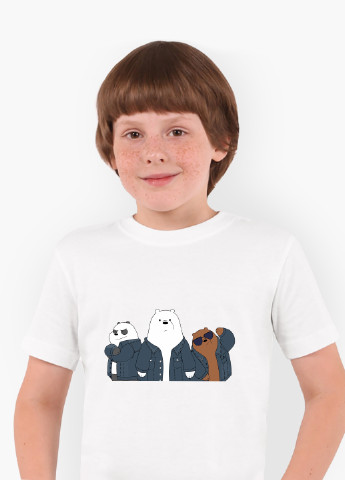 Белая демисезонная футболка детская вся правда о медведях (we bare bears) белый (9224-2895) 164 см MobiPrint