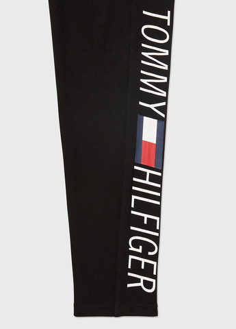 Легінси Tommy Hilfiger логотипи чорні спортивні бавовна
