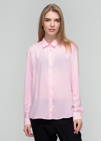 Светло-розовая кэжуал рубашка однотонная F'91