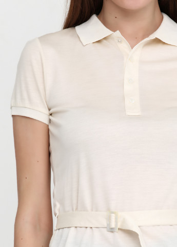 Кремовая женская футболка-поло Ralph Lauren однотонная