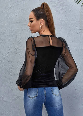 Чёрная блуза SHEIN