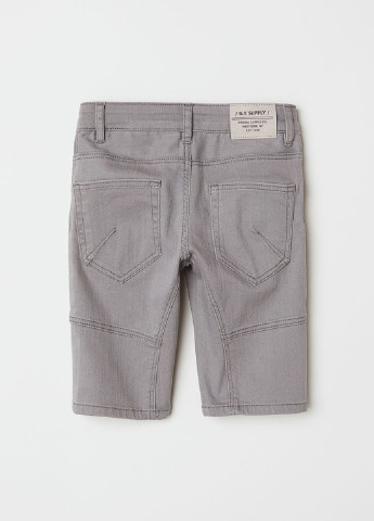 Шорты H&M бермуды однотонные серые джинсовые хлопок
