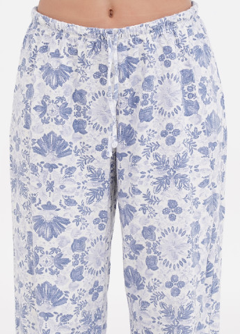 Голубая всесезон пижама (рубашка, брюки) рубашка + брюки Garnet Hill