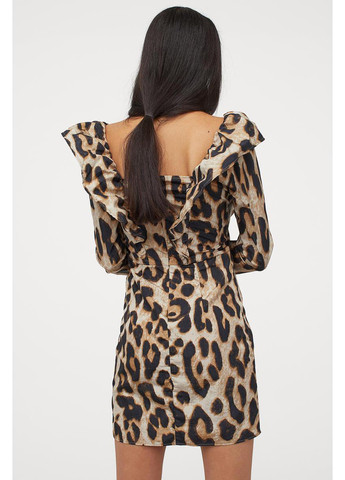 Коричнева кежуал сукня H&M леопардовий