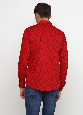 Красная кэжуал рубашка в клетку Paul Semin с длинным рукавом
