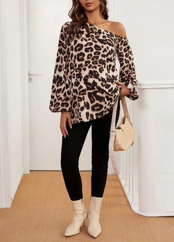 Коричнева блуза для вагітних SHEIN